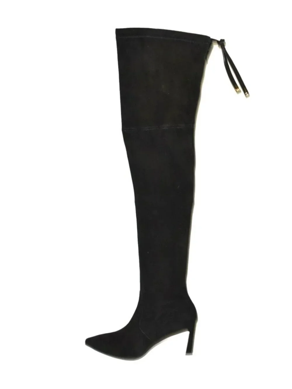 New! Stuart Weitzman Natalia Stretch Thigh High Boot Black Suede Size 8.5 DD20